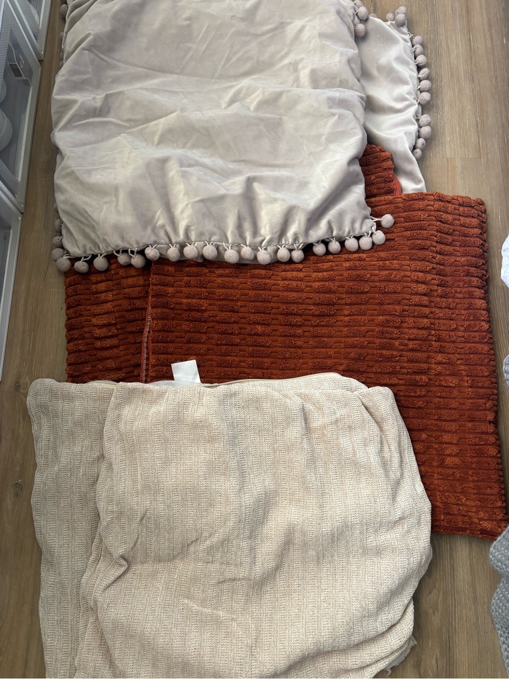 Decorative Pillow Cover Set - Cream & Rust Accent Covers